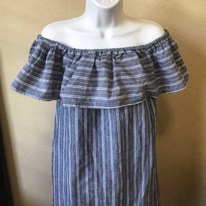 NWT Love Riche Ruffle Striped Top